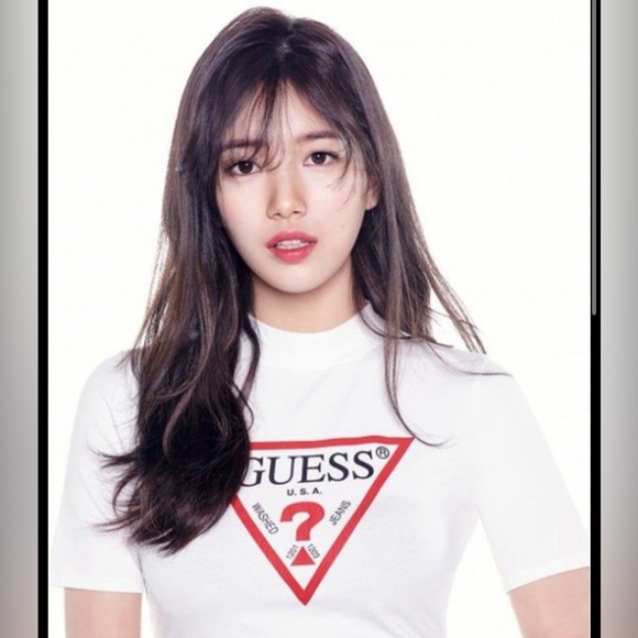 Guess White Logo Top 3/4 Sleeves - Picture 4 of 4